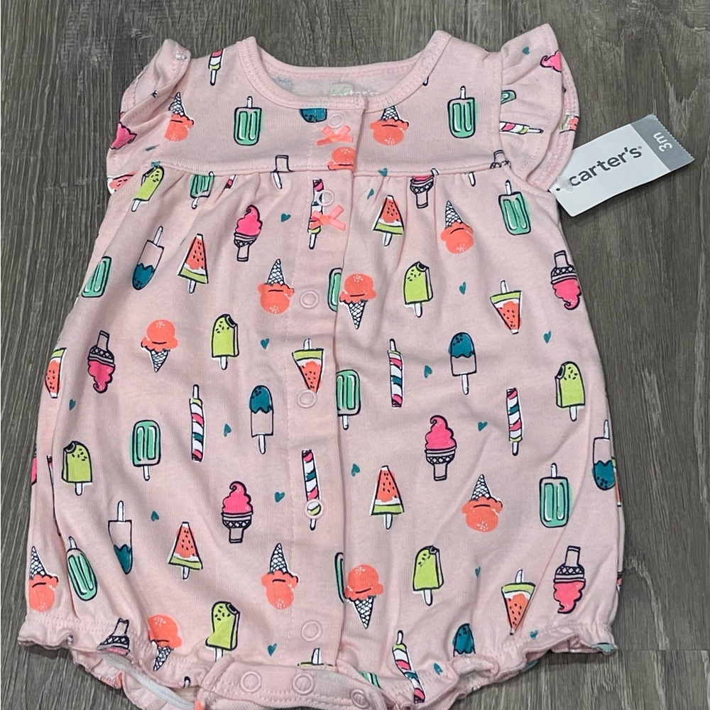 New Carter’s Baby Girl Outfit 3 Month Ice Cream K6